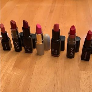 7 lipsticks- ELF, NYX, Smashbox, Mellow, & REALHER